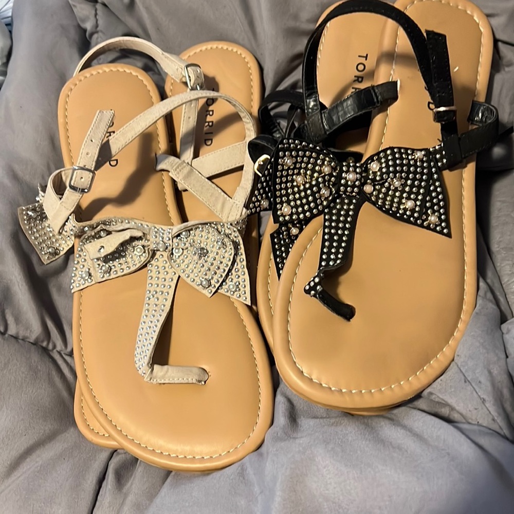 Two pairs of Shoes for the price of one!!! Torrid Sandals Size 10 and 11!